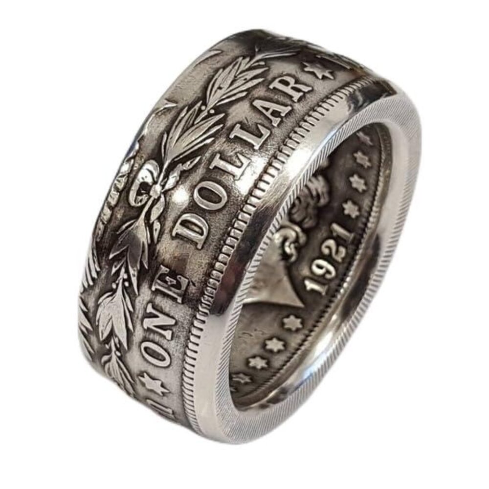 Sterling Silver Signet Ring Vintage Style Patriotic Emblem Men's Jewelry Size 12